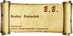 Budur Benedek névjegykártya